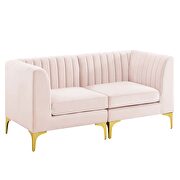 Channel tufted performance velvet loveseat in pink by Modway additional picture 7