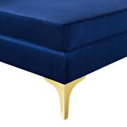 Channel tufted navy performance velvet 3pcs sectional sofa by Modway additional picture 6