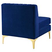 Channel tufted navy performance velvet 3pcs sectional sofa by Modway additional picture 8