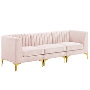 Channel tufted pink performance velvet 3pcs sectional sofa by Modway additional picture 2