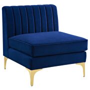 Channel tufted navy performance velvet 4pcs sectional sofa by Modway additional picture 6