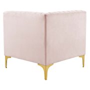 Channel tufted pink performance velvet 4pcs sectional sofa additional photo 4 of 8