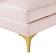 Channel tufted pink performance velvet 4pcs sectional sofa by Modway additional picture 5