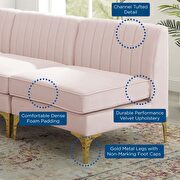 Channel tufted pink performance velvet 5pcs sectional sofa by Modway additional picture 9