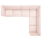 Channel tufted pink performance velvet 6pcs sectional sofa additional photo 3 of 9
