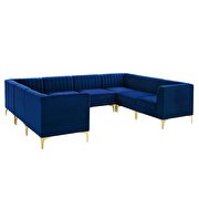 Channel tufted navy performance velvet 8pcs sectional sofa by Modway additional picture 2