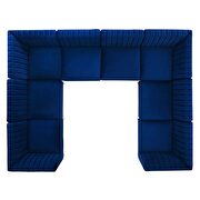 Channel tufted navy performance velvet 8pcs sectional sofa by Modway additional picture 3