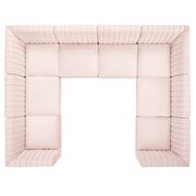 Channel tufted pink performance velvet 8pcs sectional sofa additional photo 3 of 9