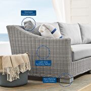 Sunbrella® outdoor patio wicker rattan 9-piece sectional sofa set in light gray/ gray by Modway additional picture 3