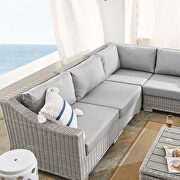 Sunbrella® outdoor patio wicker rattan 9-piece sectional sofa set in light gray/ gray by Modway additional picture 6