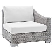 Sunbrella® outdoor patio wicker rattan 9-piece sectional sofa set in light gray/ white by Modway additional picture 14