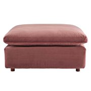 Down filled overstuffed performance velvet ottoman in dusty rose additional photo 4 of 6