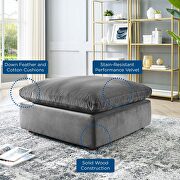 Down filled overstuffed performance velvet ottoman in gray by Modway additional picture 3