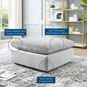Down filled overstuffed performance velvet ottoman in light gray by Modway additional picture 2