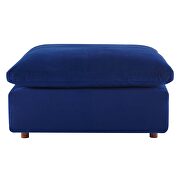 Down filled overstuffed performance velvet ottoman in navy additional photo 5 of 6