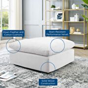 Down filled overstuffed performance velvet ottoman in white by Modway additional picture 3
