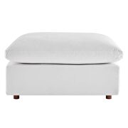 Down filled overstuffed performance velvet ottoman in white additional photo 5 of 6