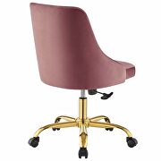 Tufted swivel performance velvet office chair in gold dusty rose by Modway additional picture 6