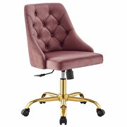 Tufted swivel performance velvet office chair in gold dusty rose by Modway additional picture 9
