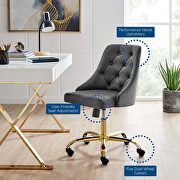 Tufted swivel performance velvet office chair in gold gray by Modway additional picture 2