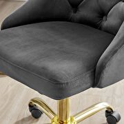 Tufted swivel performance velvet office chair in gold gray by Modway additional picture 3