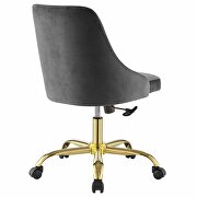 Tufted swivel performance velvet office chair in gold gray by Modway additional picture 6