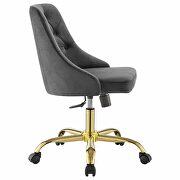 Tufted swivel performance velvet office chair in gold gray by Modway additional picture 8