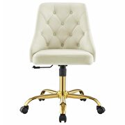 Tufted swivel performance velvet office chair in gold ivory by Modway additional picture 6
