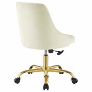 Tufted swivel performance velvet office chair in gold ivory by Modway additional picture 7
