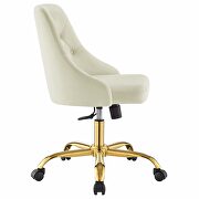 Tufted swivel performance velvet office chair in gold ivory by Modway additional picture 8