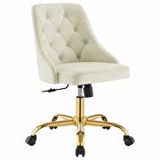 Tufted swivel performance velvet office chair in gold ivory by Modway additional picture 9