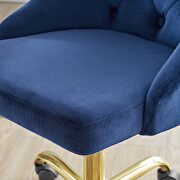 Tufted swivel performance velvet office chair in gold navy by Modway additional picture 3