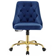 Tufted swivel performance velvet office chair in gold navy by Modway additional picture 7