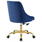 Tufted swivel performance velvet office chair in gold navy by Modway additional picture 8