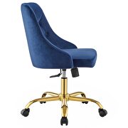 Tufted swivel performance velvet office chair in gold navy by Modway additional picture 9