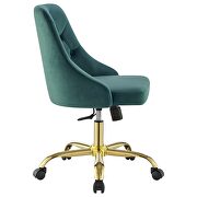 Tufted swivel performance velvet office chair in gold teal by Modway additional picture 8