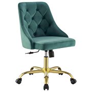 Tufted swivel performance velvet office chair in gold teal by Modway additional picture 9