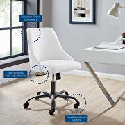 Swivel upholstered office chair in black white additional photo 2 of 8