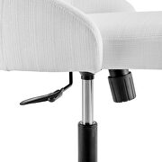 Swivel upholstered office chair in black white additional photo 5 of 8
