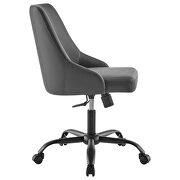Swivel vegan leather office chair in black gray by Modway additional picture 8