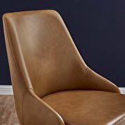 Swivel vegan leather office chair in black tan additional photo 3 of 8