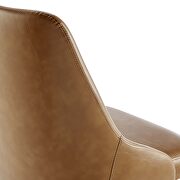 Swivel vegan leather office chair in black tan additional photo 5 of 8