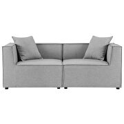 Outdoor patio upholstered 2-piece sectional sofa loveseat in gray by Modway additional picture 2