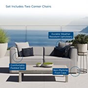 Outdoor patio upholstered 2-piece sectional sofa loveseat in gray by Modway additional picture 8
