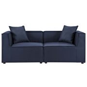Outdoor patio upholstered 2-piece sectional sofa loveseat in navy by Modway additional picture 2