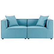 Outdoor patio upholstered 2-piece sectional sofa loveseat in turquoise by Modway additional picture 2
