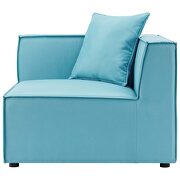 Outdoor patio upholstered 2-piece sectional sofa loveseat in turquoise by Modway additional picture 6
