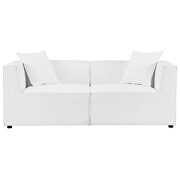 Outdoor patio upholstered 2-piece sectional sofa loveseat in white by Modway additional picture 2