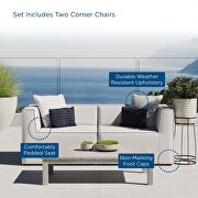 Outdoor patio upholstered 2-piece sectional sofa loveseat in white by Modway additional picture 7