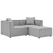 Outdoor patio upholstered loveseat and ottoman set in gray additional photo 2 of 9